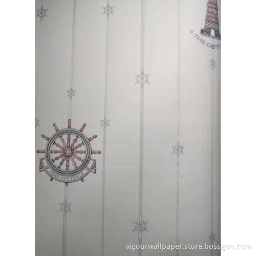 Boat Design Wallpaper For Children Room Decoration